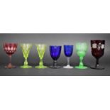 A Collection of Various 19th/20th Century Coloured Glass to comprise Pair of Vaseline Ales with