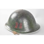 A WWII Period Mark III Turtle Pattern British Army Helmet with Painted Divisional Sign, Original