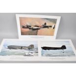 A Collection of Three Photographic Prints, Lancaster and Douglas Dakota Autographed by Pilots and