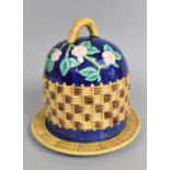 A Majolica Minton Style Dome Cheese Cover and Stand