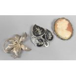 Two Silver Brooches and a Silver Mounted Cameo