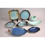 A Collection of Various Art Deco and Later Carlton Ware 'Bleu Royale' to include Square Dish with