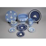 A Collection of Wedgwood Jasperware to Comprise Footed Bowl, Plate, Dishes, Lidded Pot, Tankard Etc