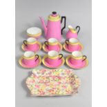 A Czechoslovakia 'Bassetts Liquorice Allsorts' Decorated Coffee Set to include Six Cans and Saucers,