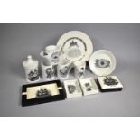 A Collection of Various Portmeirion and Other Black and White Transfer Printed China to Comprise "