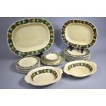 An Adams Titian Ware Dinner Service with Hand Painted Acorn and Foliage Relief Border to Comprise