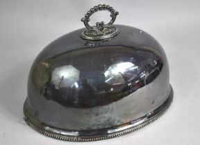 An Edwardian Silver Plated Meat Cover, 36cm Long