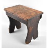 A Rustic Wooden Rectangular Stool, 41cm wide