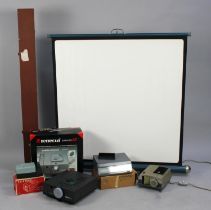 Two Slide Projectors and a Screen, Slide Viewers etc