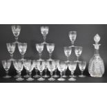 A Collection of Cut Glass Wines etc Together with a Decanter