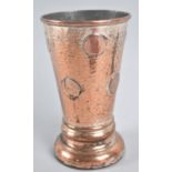 A Georgian Sheffield Plated Coin Mounted Tavern Gaming Beaker, the Glass Base with Three Dice,