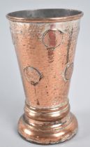 A Georgian Sheffield Plated Coin Mounted Tavern Gaming Beaker, the Glass Base with Three Dice,