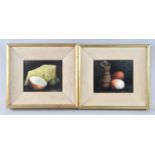A Pair of Miniature Still Lifes by Reekie, Each 14x11cm