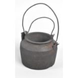 A Vintage Cast Iron Two Part Glue Pot, 8.5cm Diameter