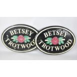 Two Cast Metal Oval Plaques, Betsey Trotwood, 47cm wide