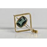 A 9ct Gold and Green Stone Pendant by H Samuel, 3.6g