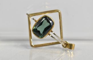 A 9ct Gold and Green Stone Pendant by H Samuel, 3.6g