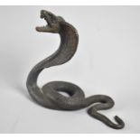 A Patinated Indian Study of a Hooded Cobra, 12cm high