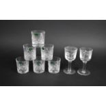 Set of Six Rosendale Crystal Tumblers Together with Two Wines
