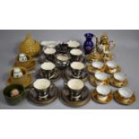 A Collection of Various Ceramics to Comprise Lustre Tea Set, Gilt Coffee etc etc