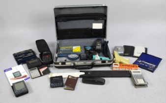 A Collection of Retro Office Equipment to Include Nokia Mobile Phones, Calculators, Sony Walkman etc