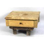 A Late 19th Century Pine Clerks Writing Slope with Single Drawer, no Legs Together with a Small