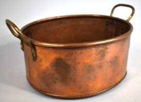 A Copper Two Handled Oval Planter, 25cm wide