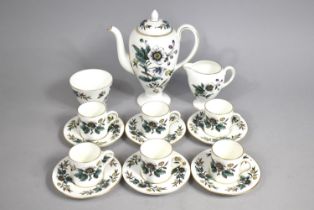 A Wedgwood Anemone Coffee Set to Comprise Six Coffee Cans, Six Saucers, Milk Jug, Sugar Bowl and