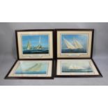 A Set of Four Framed Limited Edition Prints, "Yachts of the Americas Cup", 53x43cm and all Signed by