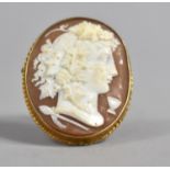 An Early 20th Century 9ct Gold Framed Cameo Brooch, 3.5x4.5cm