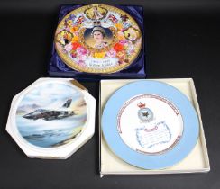 Two Decorated RAF Plates and a Golden Jubilee Cake Plate