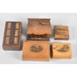 A Collection of Various Boxes to Include Mauchline Ware for "Lovers Seat" and Stratford Church,