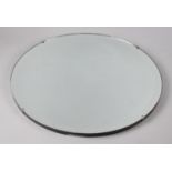 A Mid 20th Century Circular Bevel Edge Wall Mirror, 46cm Diameter