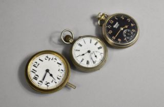 A Silver Plated Pocket Watch with White Enamelled Dial Together with an Ingersoll Yankee Radiolite