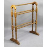 A Reproduction Victorian Style Pine Towel Rail, 62cm wide