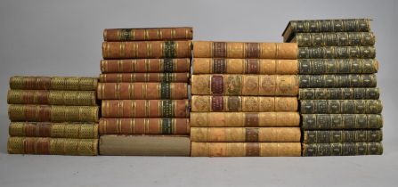 A Collection of 19th Century Leather Bound Books to Include Marbled Boards etc. Condition Issues