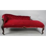 A Late Victorian Mahogany Framed Chaise Lounge