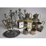 A Collection of Various Metal Wares to Comprise Ornate Glass Liners, Candelabras etc