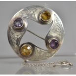 A Silver Scottish Brooch of Circular Form by William Dunningham & Co, Edinburgh Hallmark, 4.5cm