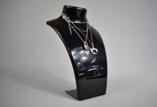 A Silver Art Nouveau Pendant on Silver Chain, 48cm Long and a Silver Chain with Silver Charm, from