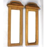 A Pair of Arts and Crafts Dressing Table Side Mirrors, Each 66x27.5cm