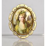 An Early Porcelain and Enamel Brooch by Thomas L Mott, T.L.M Made in England