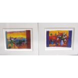 A Pair of Mounted but Unframed Ann Oram Print, Balcony Ronda, 311/350 and Tuscan Still Life, 320/