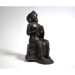 A Vintage Cast Patinated Bronze Study of Seated Thai Buddha, 20cm high