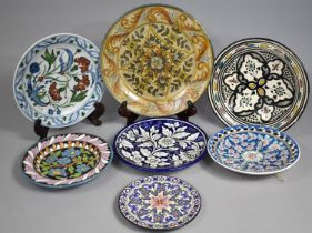 A Collection of Various Polychrome Decorated Plates to Comprise Turkish Kutahya Made, Portuguese,