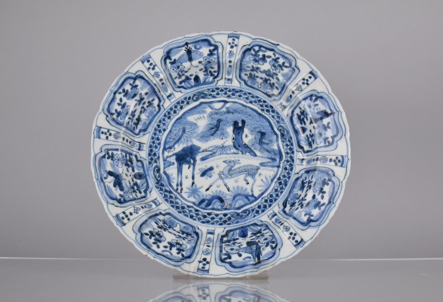 An Early Chinese Porcelain, Probably Kangxi Period (1662-1722) Blue and White Plate Decorated with - Image 3 of 4