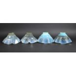 Two Pairs of Late 19th/Early 20th Century Vaseline Glass Shades, 12.5cms High