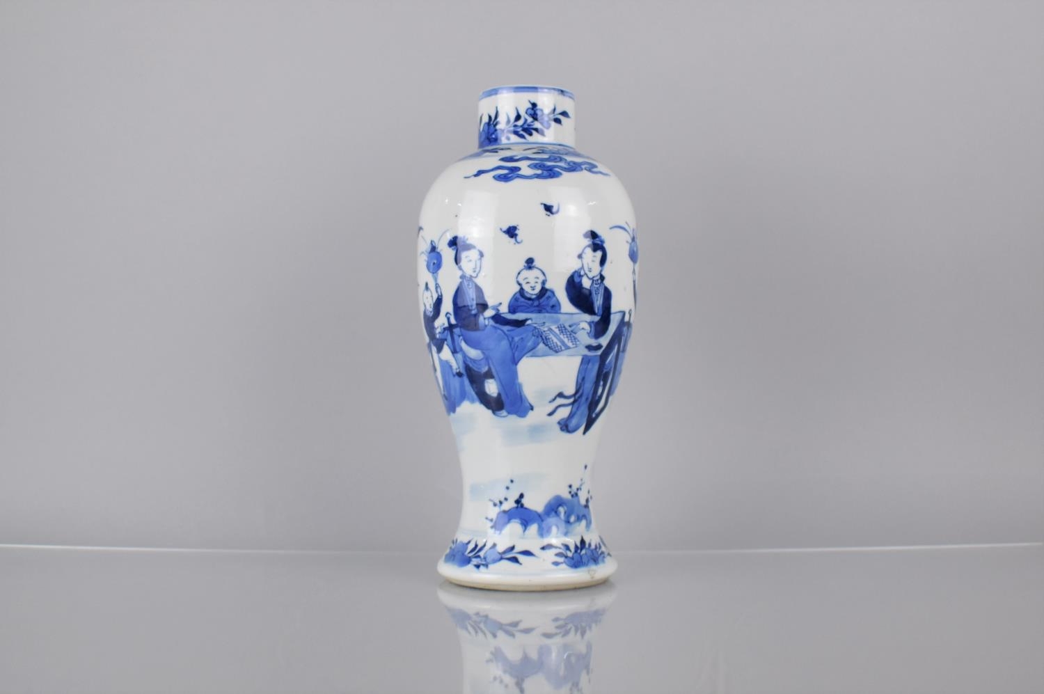 A Late 19th Century Chinese Porcelain Baluster Vase Decorated with Mother and Children in Garden - Image 2 of 6