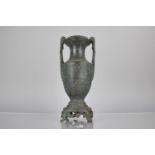 A 19th Century Patinated Bronze Urn of Twin Handled Archaic Greek Form, 25cms High