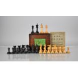 A Staunton Chess Set, One Stamped for Jaques London, Housed in Box with Paper Label Inscribed The